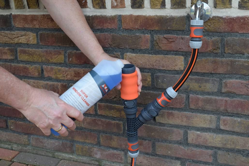 Zeepdispenser telescoopsteel met reinigingsmiddel voor ramen